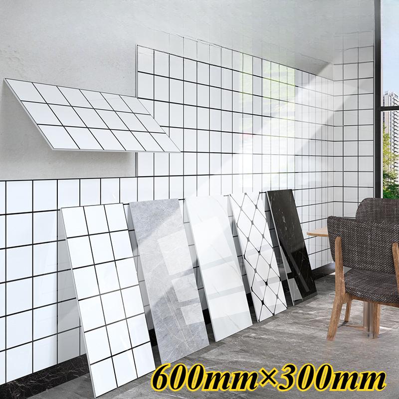 600mm×300mm Marmor Kjøkken Oljebestandig Film Komfyr Vanntett Fuktsikker Selvklebende Tapet Benkeplate Skap Renovering Fliseklistremerke