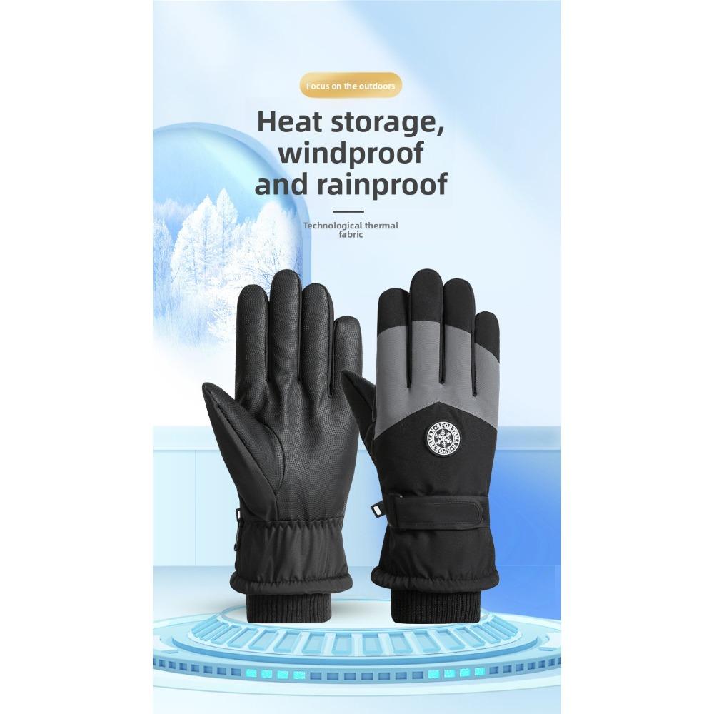 **Winter Ski Gloves Minimalist Style Warm Gloves Women Autumn Winter Waterproof Outdoor Cycling Thickened Men Gloves**