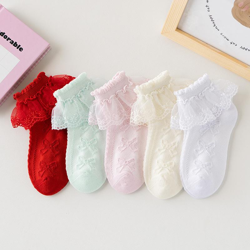 Girl's Socks Princess Style Spring and Summer Pure Cotton Lace Children's Lace Socks Summer Thin Breathable Baby Girl Dance