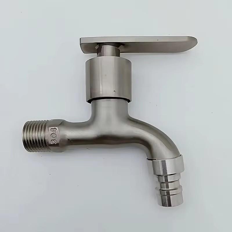 G1/2'' Washing Machine Faucet Tub Tap 304 Stainless Steel Kitchen Faucet Brushed Bathroom Water Faucet Wall Mount Outdoor Garden Faucet