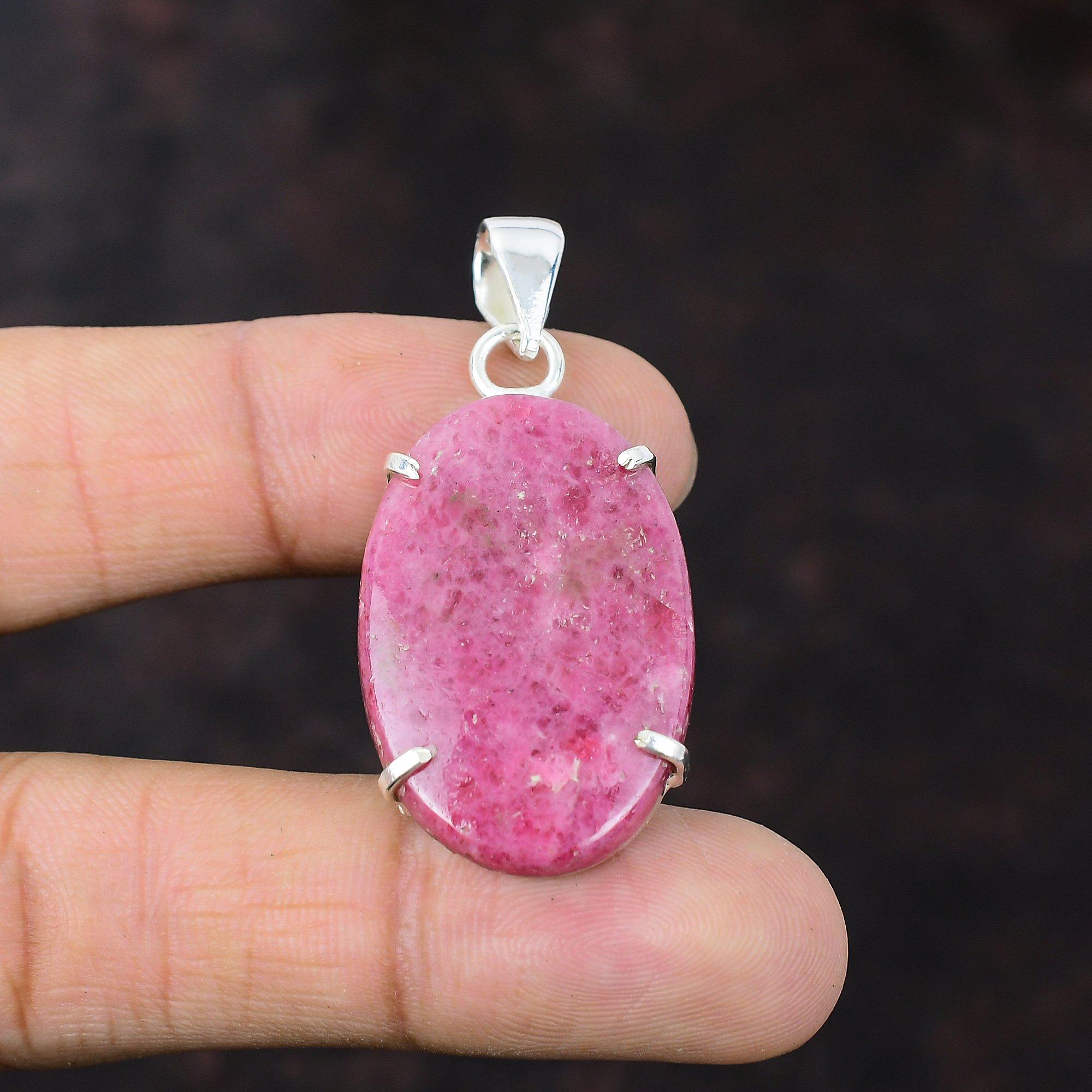 Rhodonite Pendant Brand New Gemstone Jewelry 925 Sterling Silver Pendant Handmade Unique Design Pendant Anniversary For Gift Stylish Pendant