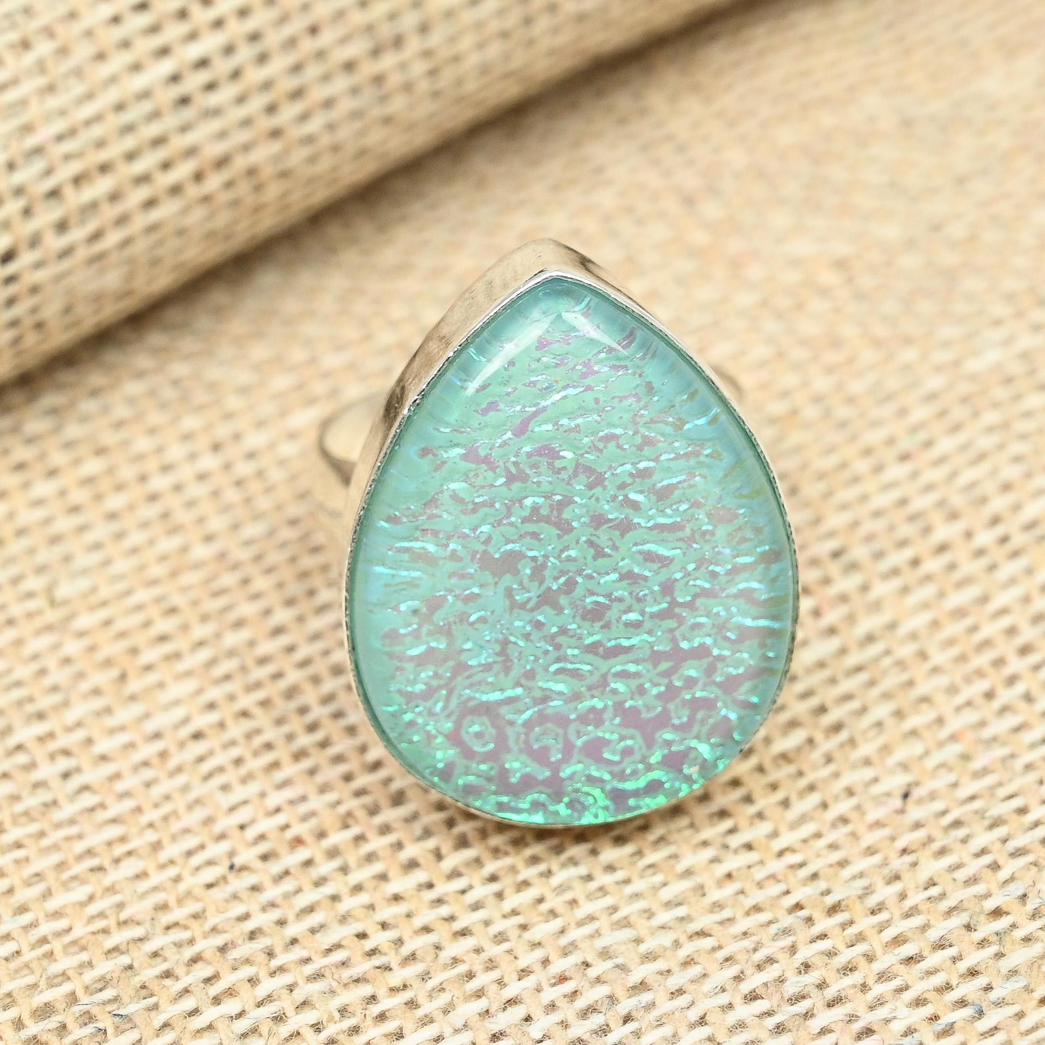 Blauer australischer Triplet Opal Edelstein 925 Sterling Silber Einzigartiger Schmuckring für Frauen