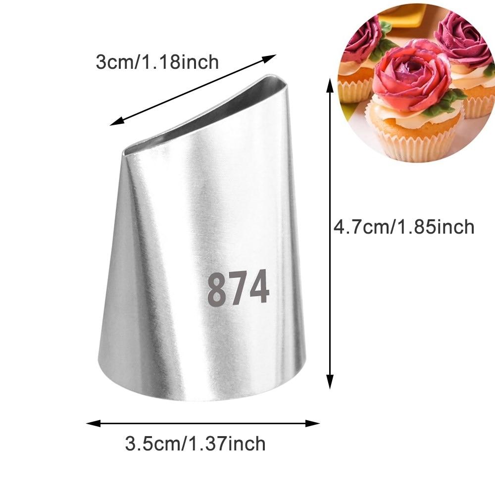 Large Size Rose Flower Stainless Steel Icing Piping Cake Nozzles Cream Decoration Pastry Tips Cake Dessert Decorators Tool