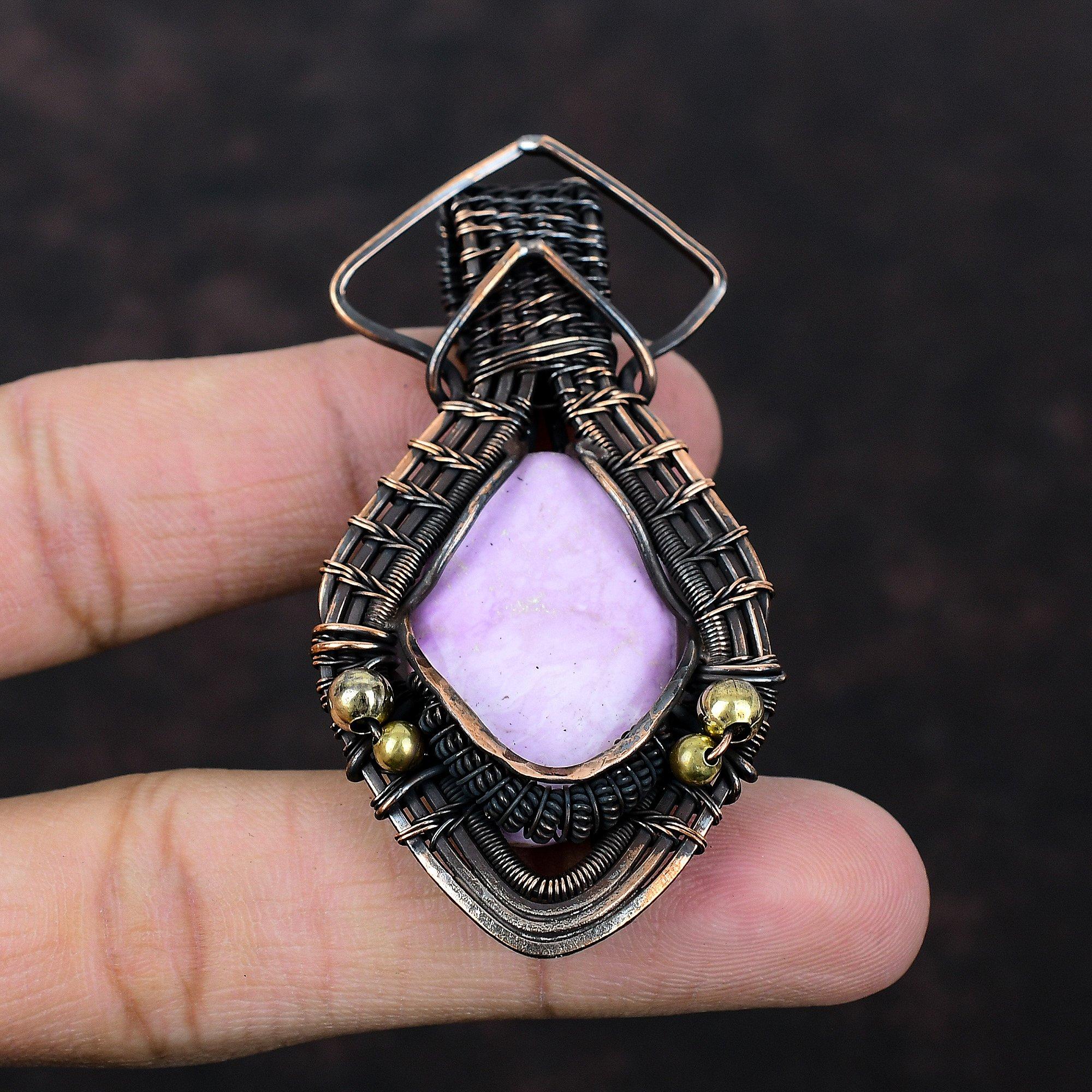 Phosphosiderite Pendant Copper Wire Wrapped Pendant Handmade Jewelry Gemstone Pendant Copper Wire Jewelry Phosphosiderite Jewelry For Gift