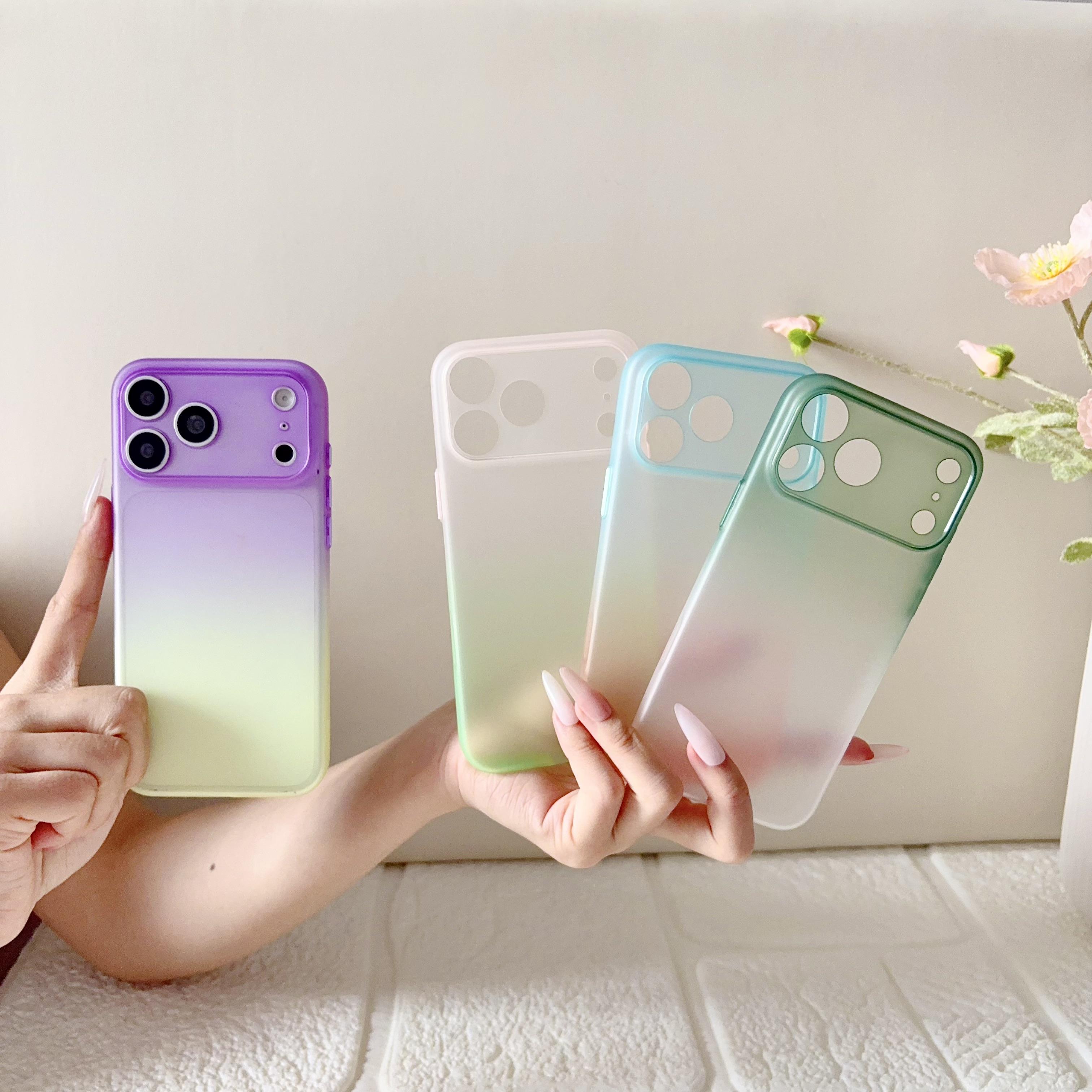 Translucent Gradient Matte Soft TPU Phone Case For iPhone 17 Air 16 Plus 15 14 13 12 11 Pro Max 17Pro 16Pro Non-slip Shockproof Protective Back Cover
