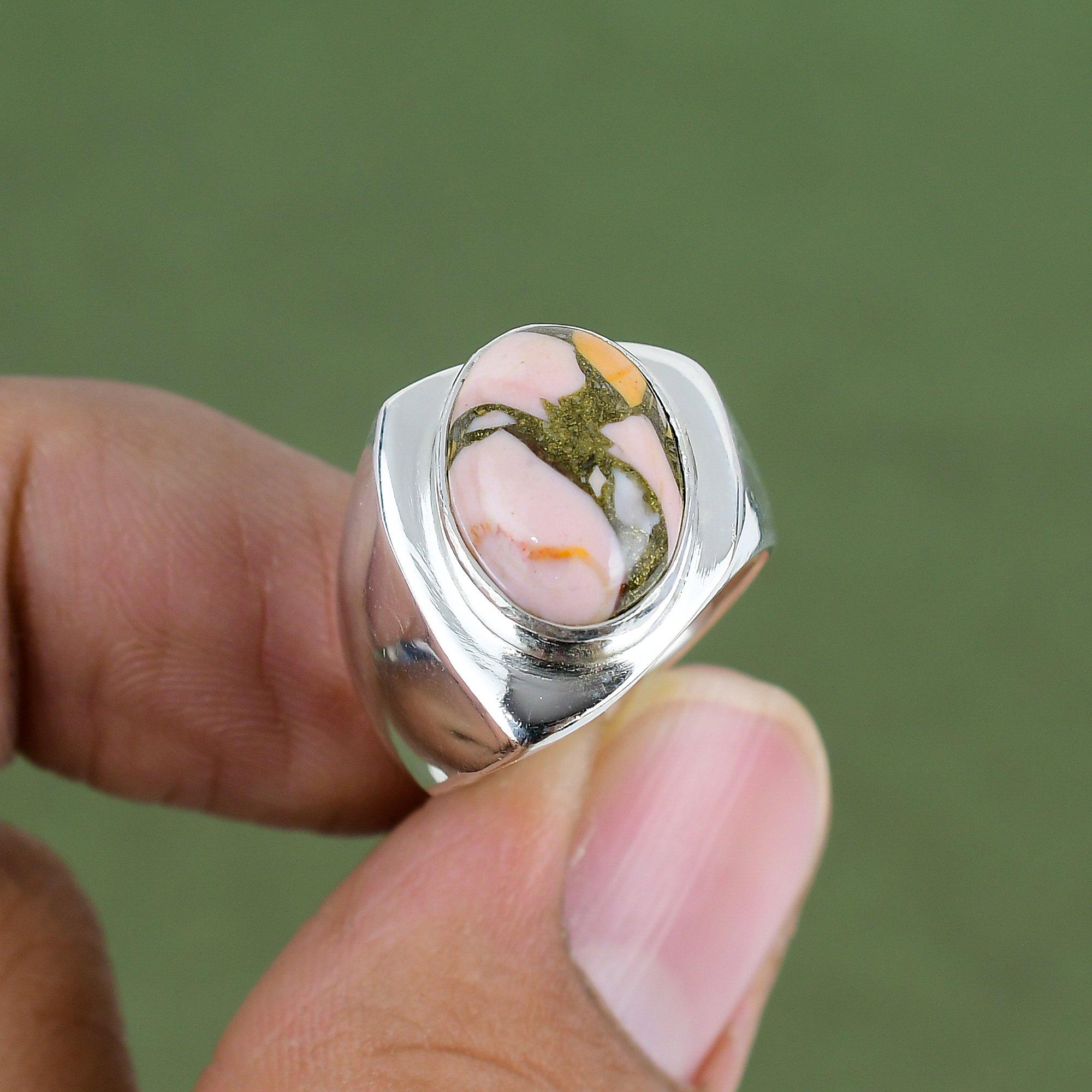 Kupferrosa Opal Ring 925 Sterling Silber Ring Geburtsstein Schmuck Echter Edelsteinring Handgefertigter Designerring Für Geschenke In Ringgröße Erhältlich