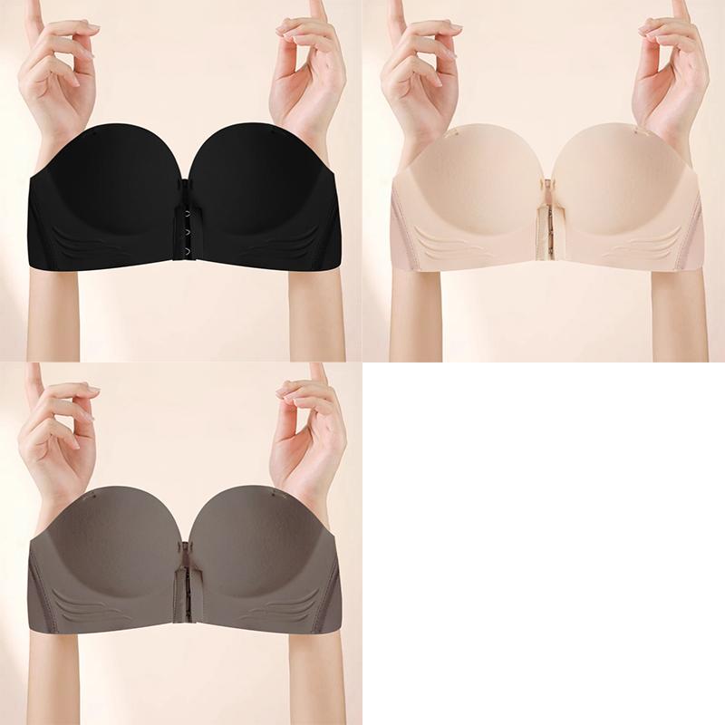 Přední přezka Špagetová ramínka Dámská sexy push-up podprsenka zesílená houba protiskluzová push-up pohodlná prodyšné spodní prádlo