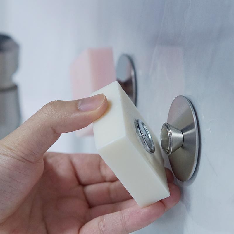 1PCS Stainless Steel Magnetic Soap Holder Container Bathroom Soap Holder Toilet Punch-free Soap Holder