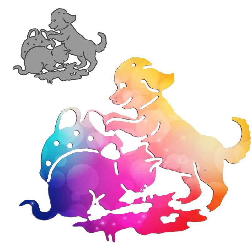 Metall-Stanzschablonen für Scrapbooking, störende Welpen- und Katzenkunst, zum Selbermachen, für Alben, Papierkarten, Dekoration