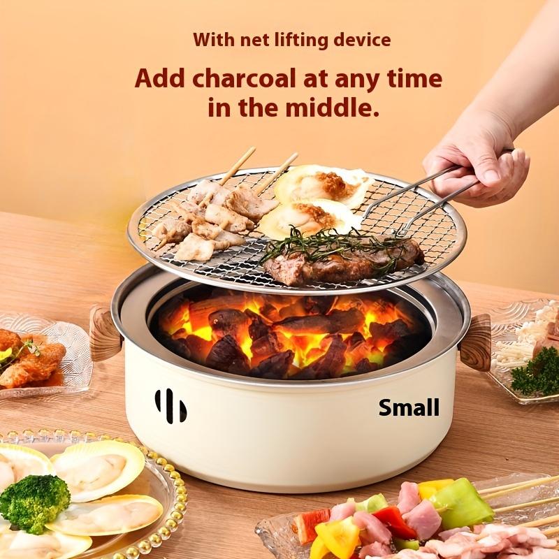 Rauchloser Holzkohlegrill - Tragbarer Outdoor-BBQ-Ofen für Camping & Picknicks, Nicht-elektrisch zum Grillen & Kochen, Ideal für Zuhause, Büro, Restaurant
