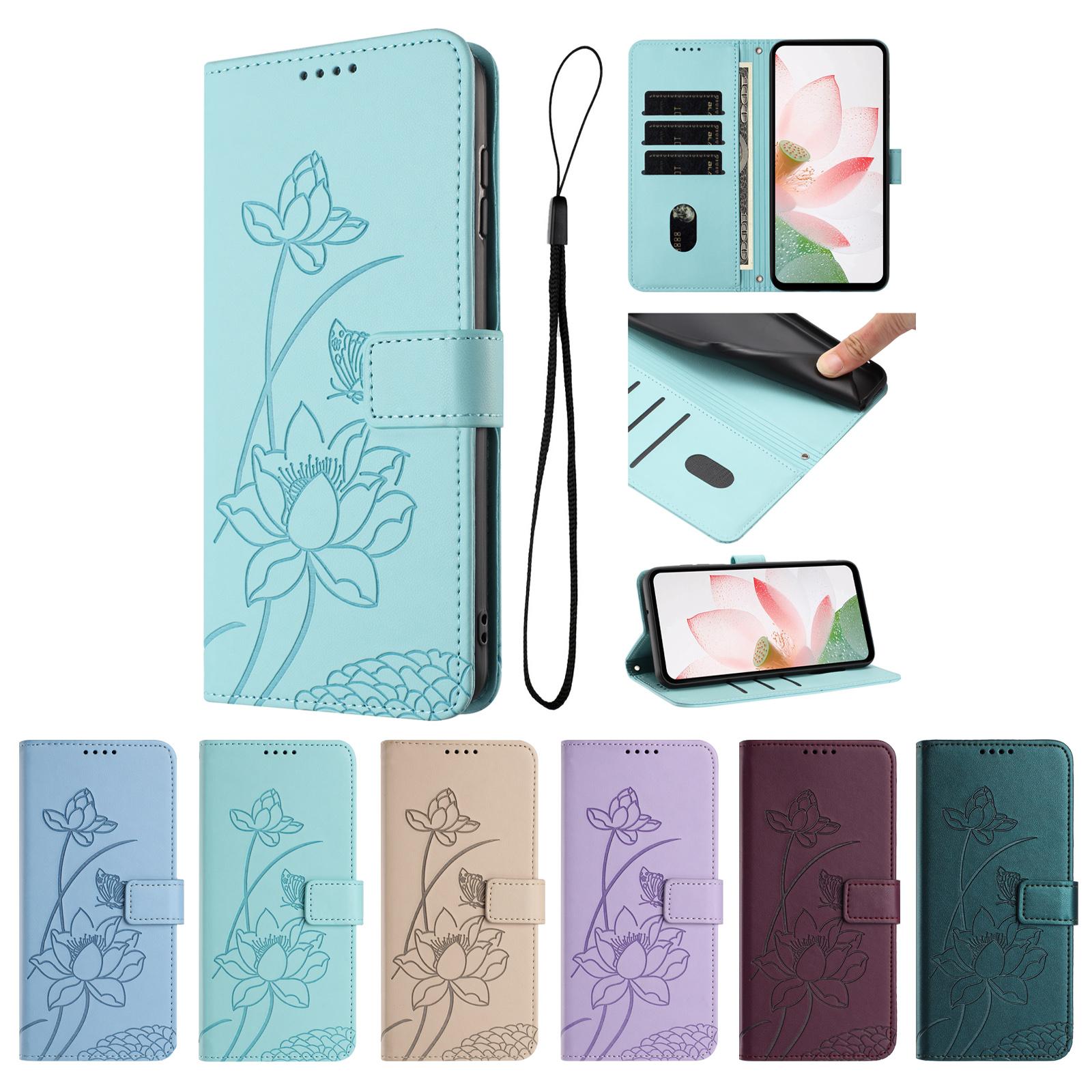 Étui Portefeuille en Cuir à Fleurs en Relief 3D avec Support Livre Pour iPhone 17 16 15 Pro Max Samsung S25 Xiaomi Redmi Note 14 Honor Oppo Fentes pour Cartes Rabat