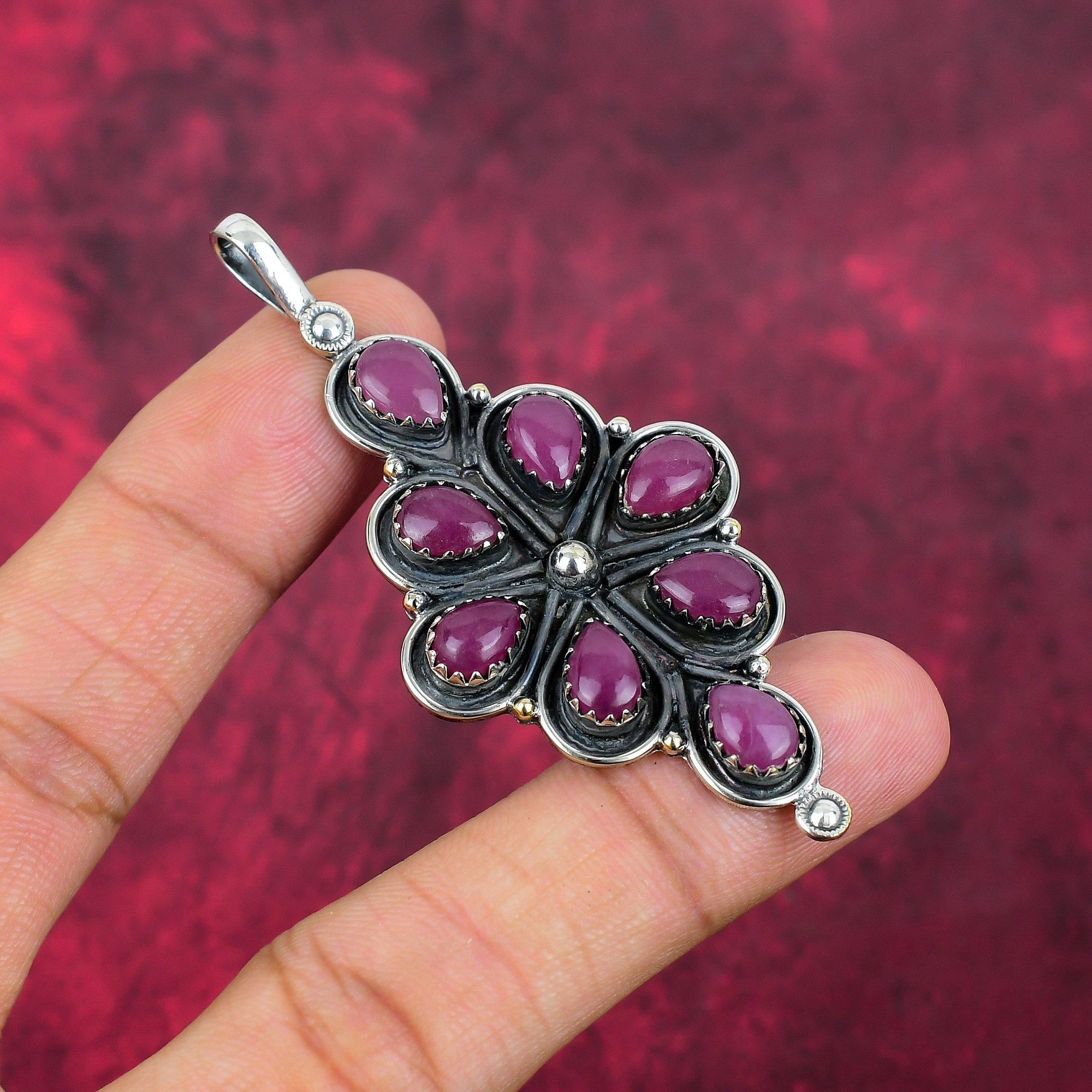 Pendentif en améthyste, bijoux en pierres précieuses, pendentif en argent sterling massif 925, cadeau pour femme, pendentif fait main