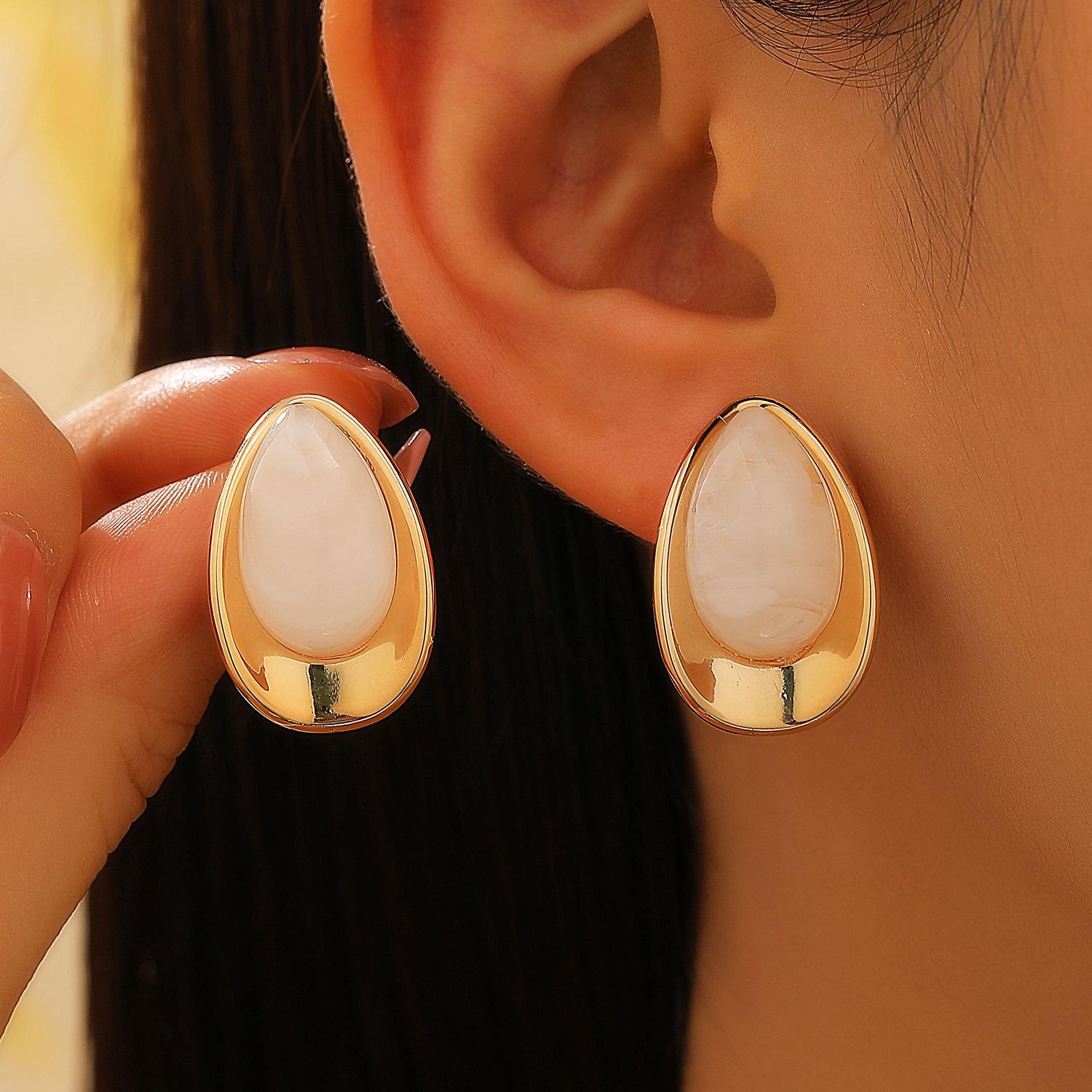 Fashion Exaggerated Temperament Dripping Oil Water Droplets Earrings For Women