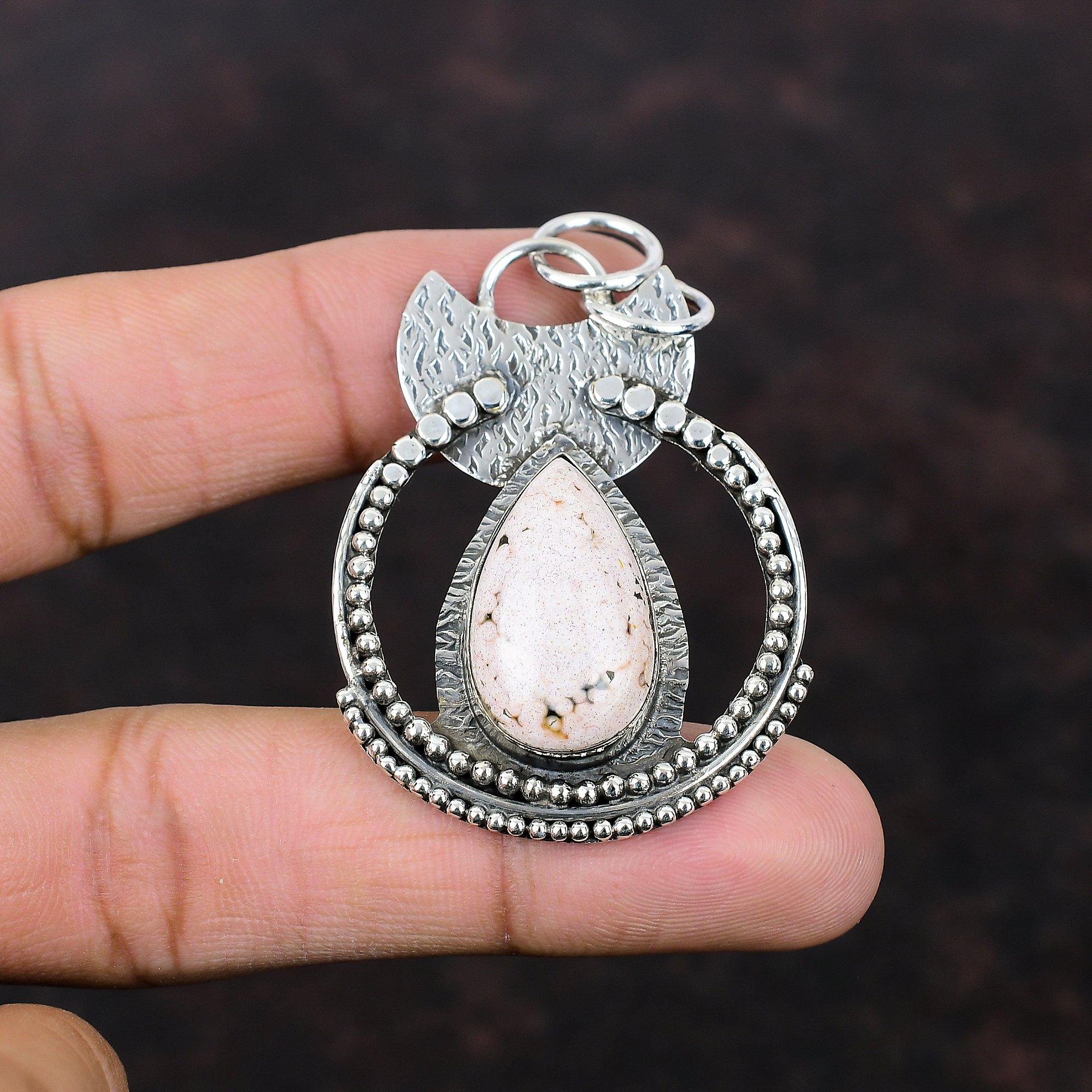Pink Opal Pendant 925 Sterling Silver Pendant Original Gemstone Jewelry Handmade Elegant Pendant Silver Jewelry Gift For Mom Amazing Pendant
