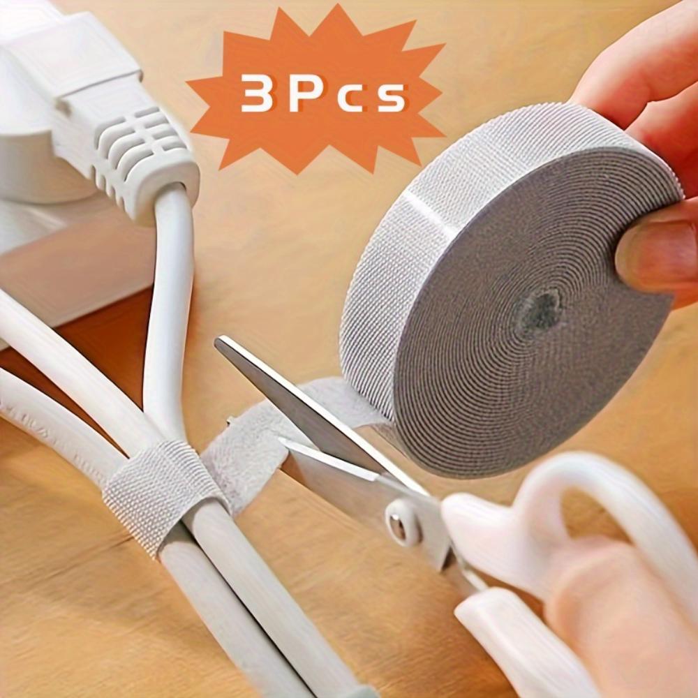 3-Piece 3-Meter Reusable Nylon Cable Tie - Durable Cable Organizer for Home and Office Perfect for Computers, TVs, and Data Cables