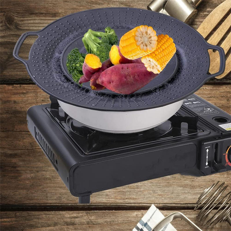 Silicone Spill Proof Pot Lid Universal Cookware Cover Anti Splash Anti Overflow Reusable Kitchen Utensil Pan Cover Stove Protector Solid Color