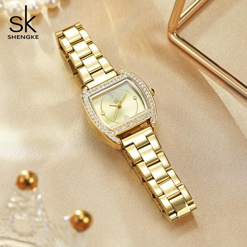 SHENGKE Orologi al quarzo minimalisti da donna con data