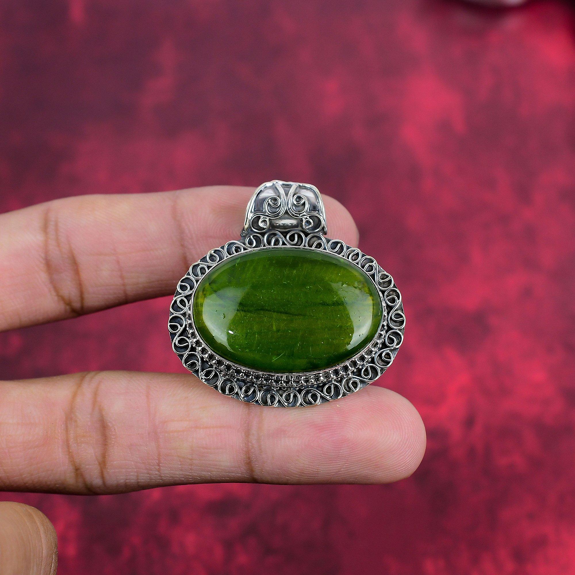 Green Flash Labradorite 925 Sterling Silver Pendant Jewelry, Handmade Amazing Gemstone Pendant