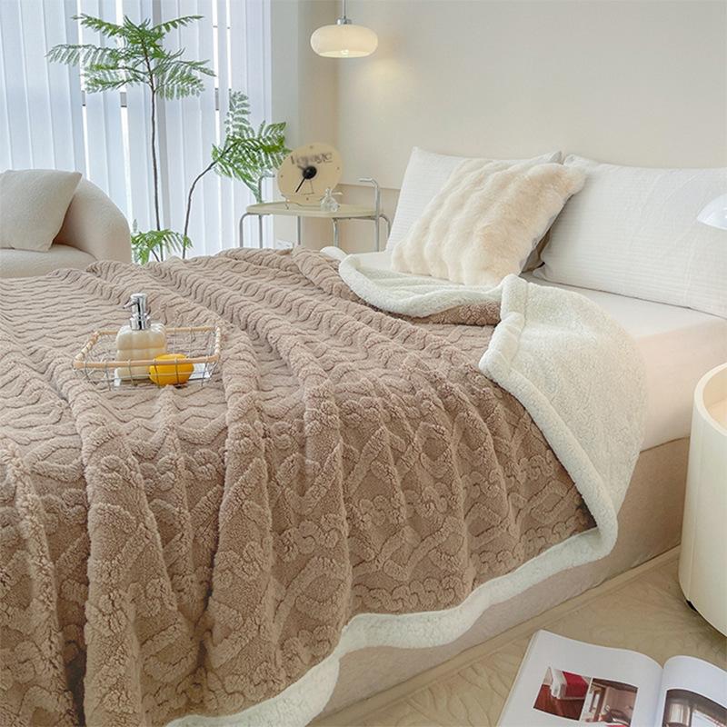 Dicke Warme Fleece-Kuscheldecke Extra Weich Flanell Karomuster für Couch Sofa Ganzjahres-Gemütlichkeit für Bett Homeoffice Geschenk