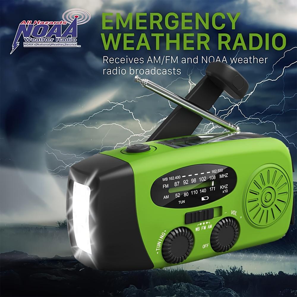 Portable Emergency Hand Radio with LED Flashlight and AM/FM Radio USB Rechargeable, Solar Powered, Camping, Hiking, Outdoor Adventure