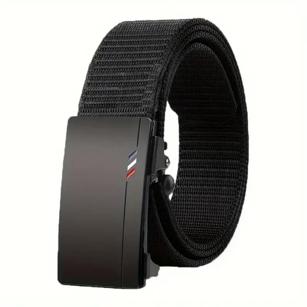 Men's Outdoor Leisure Sports Belt, Desdentado liberação rápida, fivela automática, preto, qualidade