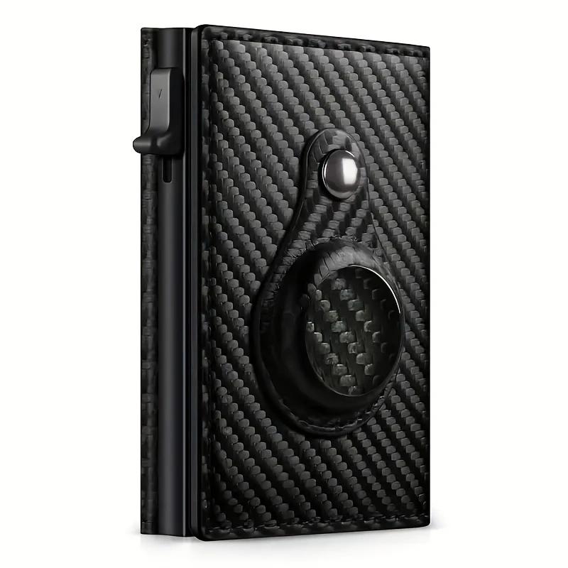 RFID Carbon Fiber Magnetic Wallet Men's Card Holder Slim Wallet Leather Wallet For Apple Air Tag Wallet - The Ideal Gift for Men