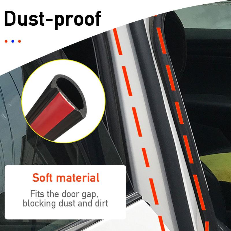 SEAMETAL Universal Door Seal Sticker B-type Seal Rubber Seal Sound Insulation Car Interior Accessories