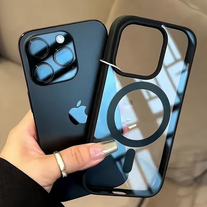 New Black Transparent Magsafe Magnetic Case For iPhone 17 16 15 14 13 12 11 Pro Max  Plus Mini Wireless Charging Acrylic Hard Protect Cover