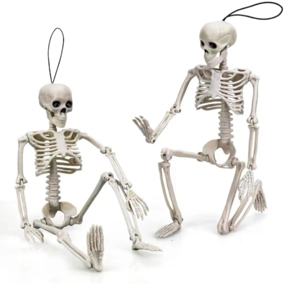 40cm Halloween Bewegliches Skelett Gefälschter Menschlicher Schädel Knochen Halloween Party Heim Bar Dekorationen Spukhaus Horror Requisiten Ornament