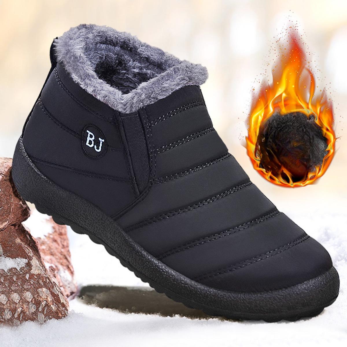 Women's Cotton Shoes, Flat Bottomed Short Boots, Cold Resistant Shoes, Warm Shoes, Snow Boots, Plush Lining, Wear-resistant, Anti Slip Shoes