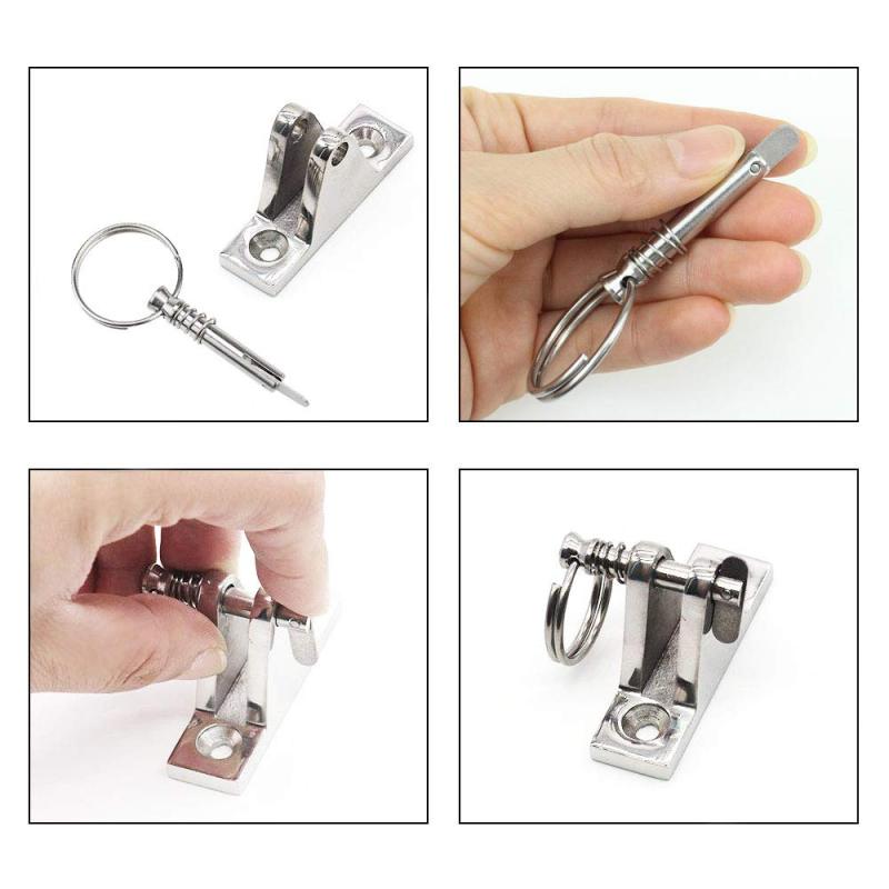 2 Pcs 8mm 316 Stainless Steel Quick Release Pin – Marine Grade Bimini Top Deck Hinge Pin For Boat Canvas Support Hardware