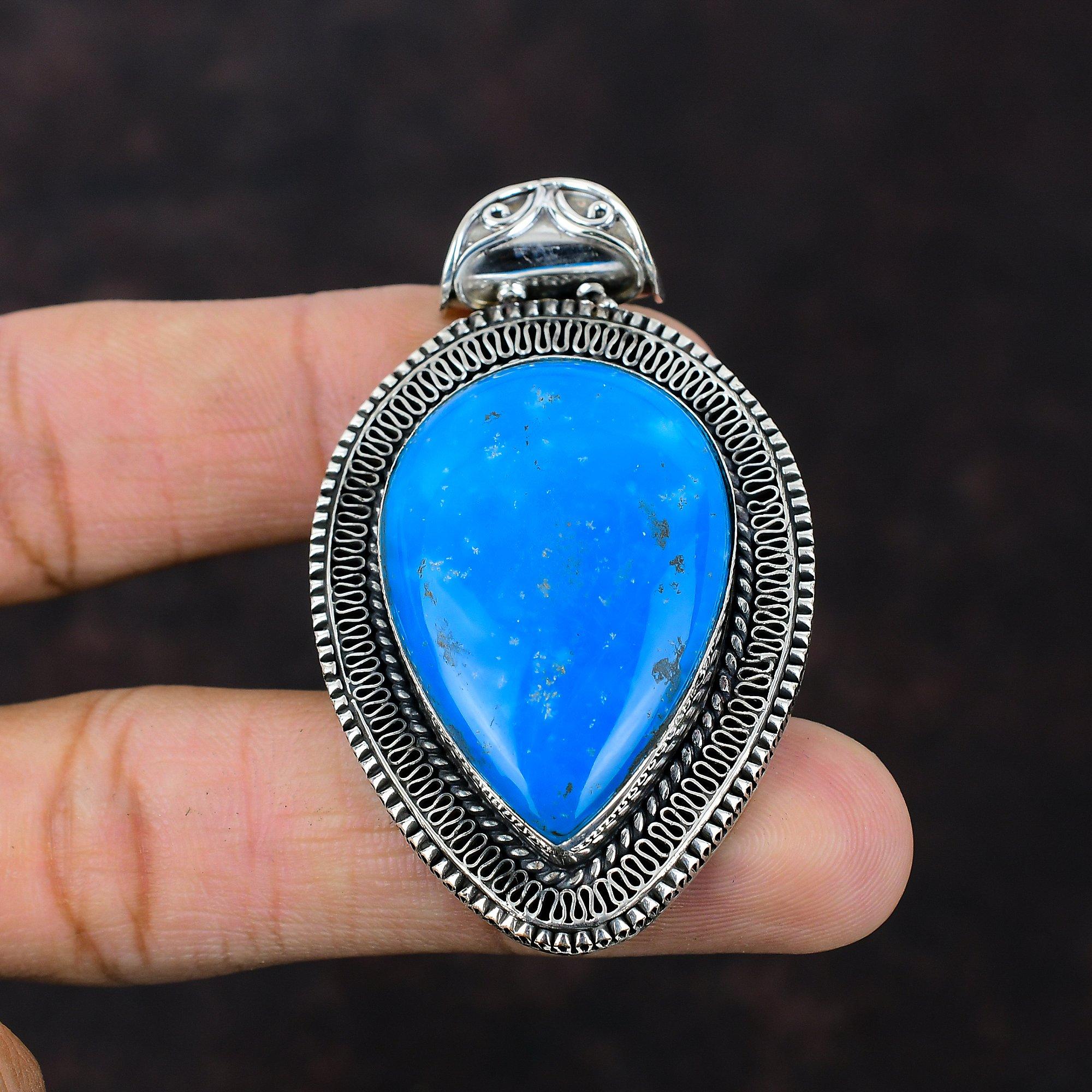 Smithsonite Pendant Natural Gemstone Pendant Vintage Jewelry 925 Sterling Silver Pendant Handmade Birthstone Pendant Silver Jewelry For Gift