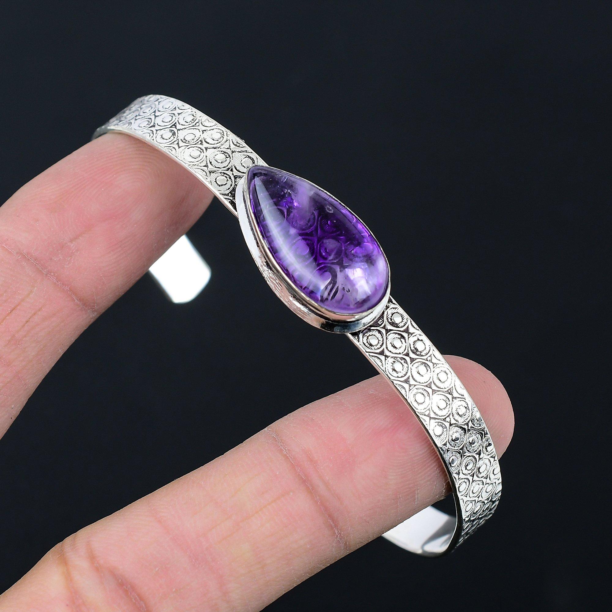 Schwestern-Tag-Aktion: Armreif aus Sterlingsilber mit Stern und Amethyst, Verlobungs- und Mutterschmuck