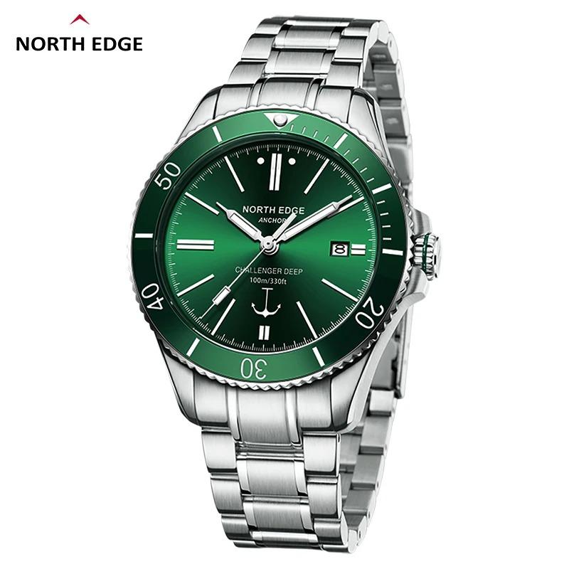 NORTH EDGE Pánské mechanické náramkové hodinky ANCHOR 42MM Luxusní safírové sklo MIYOTA 8215 Automatické hodinky 10bar Vodotěsné hodinky Pánské