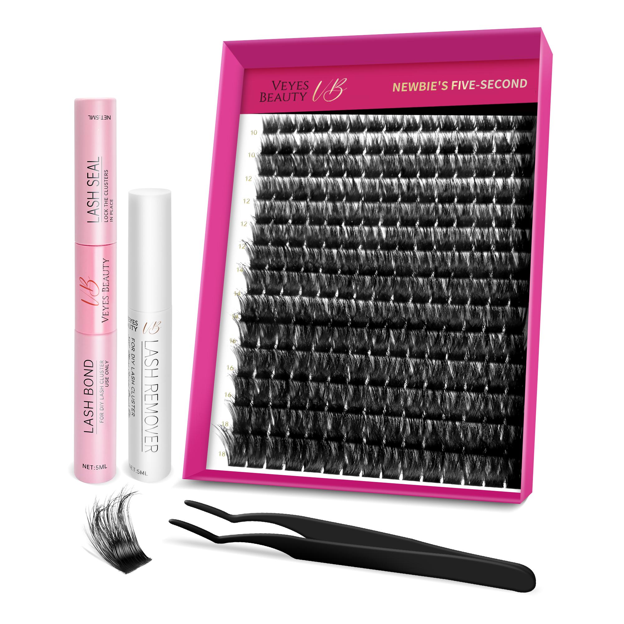 veyesbeauty Xtreme Cluster Lashes Fluffy Individual Lash Extensions 3D Layered Volume 210 Clusters 10-18mm