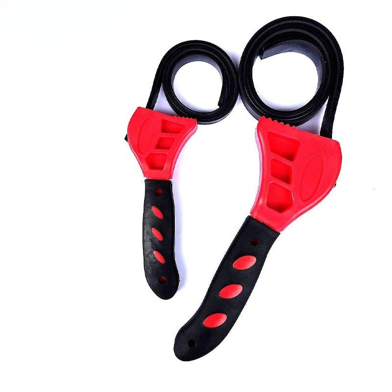 6/8” Multi-Function Belt Wrench Adjustable Rubber Universal Wrench