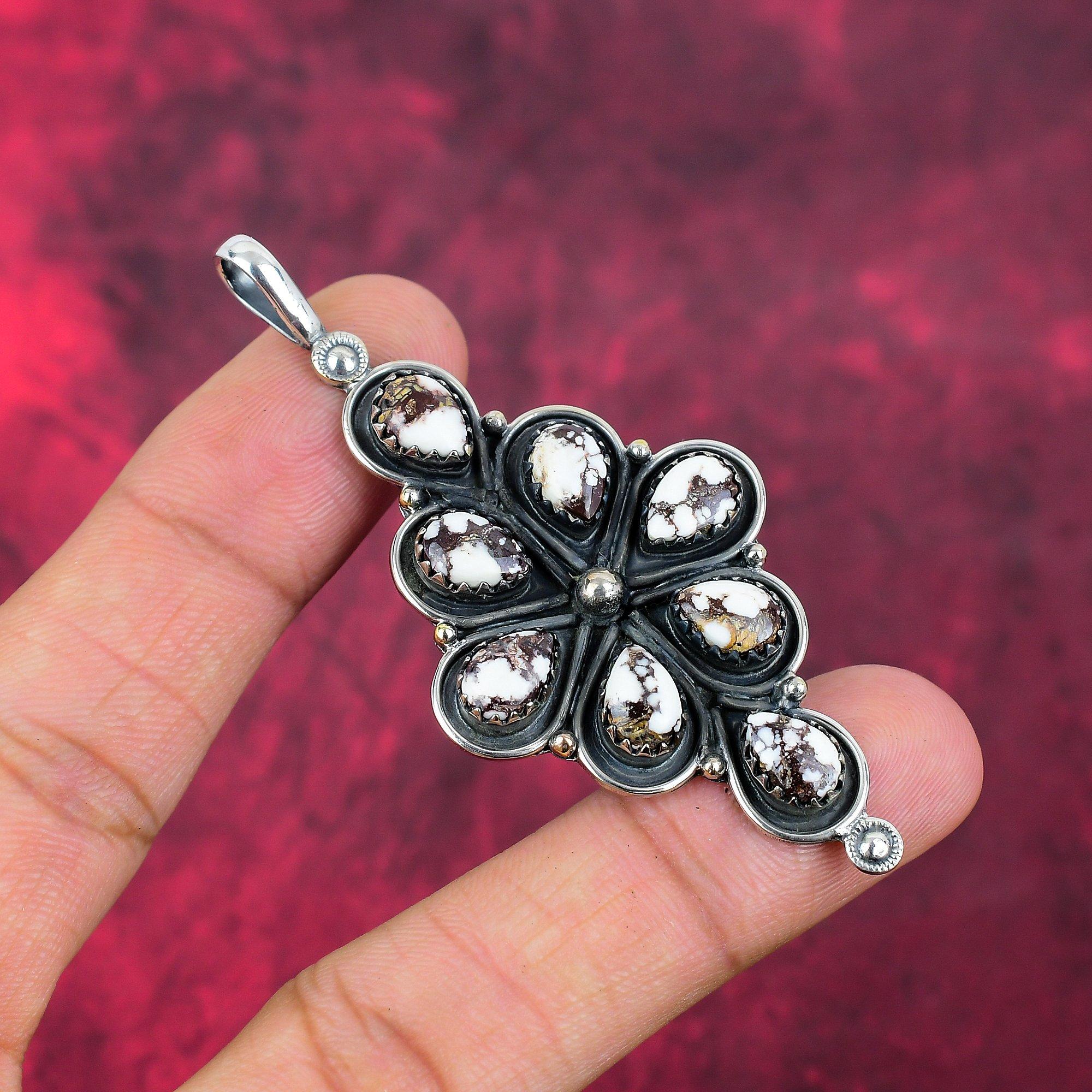 Magnesite Pendant Handmade Gemstone Pendant, 925 Sterling Silver Pendant Antique Jewelry, Pendant For Engagement Gift