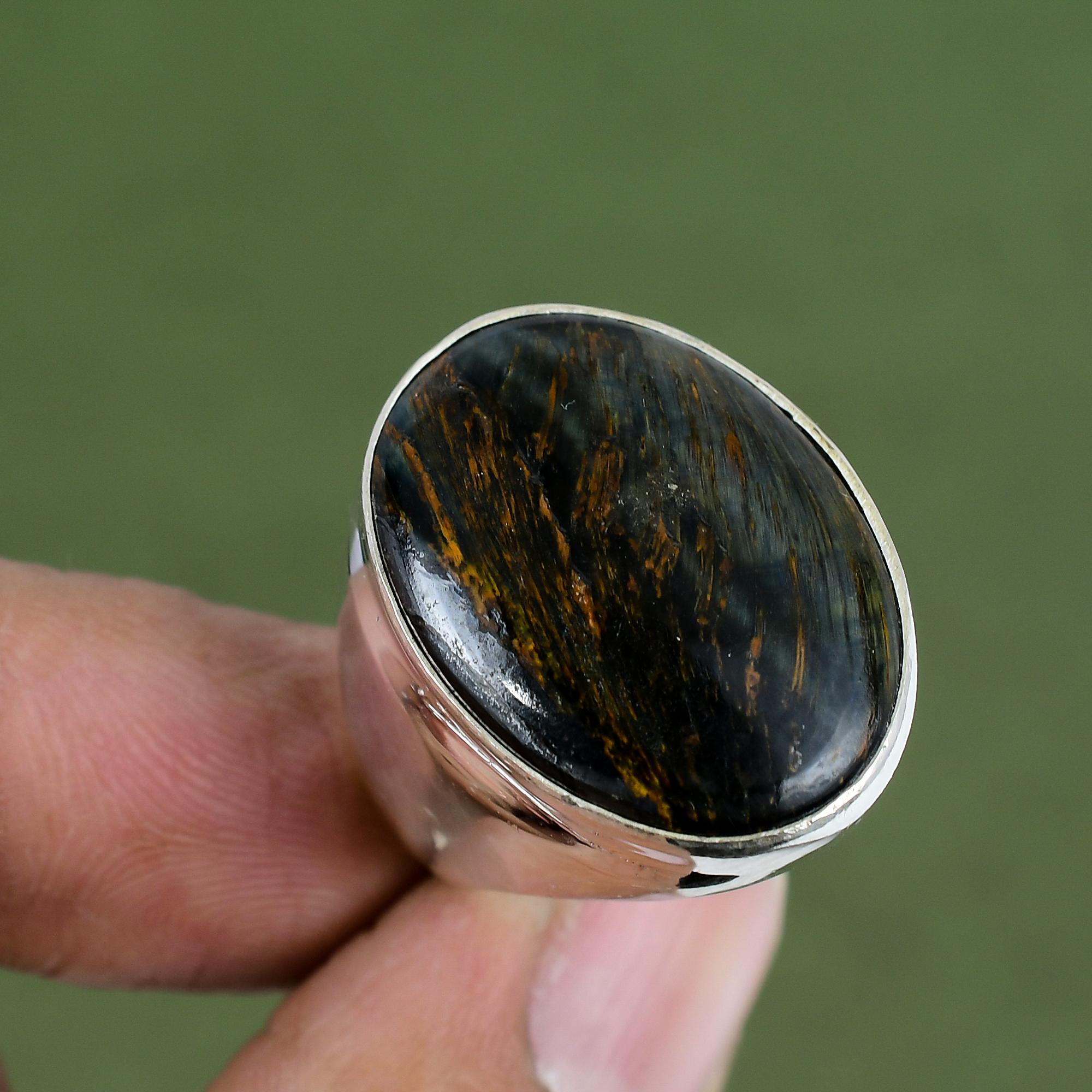 Pietersit Ring 925 Sterling Silber Ring Handgefertigter Ring Natürlicher Edelsteinring Sehr Schöner Silberschmuck Geschenke Für Mama In Ringgröße Erhältlich