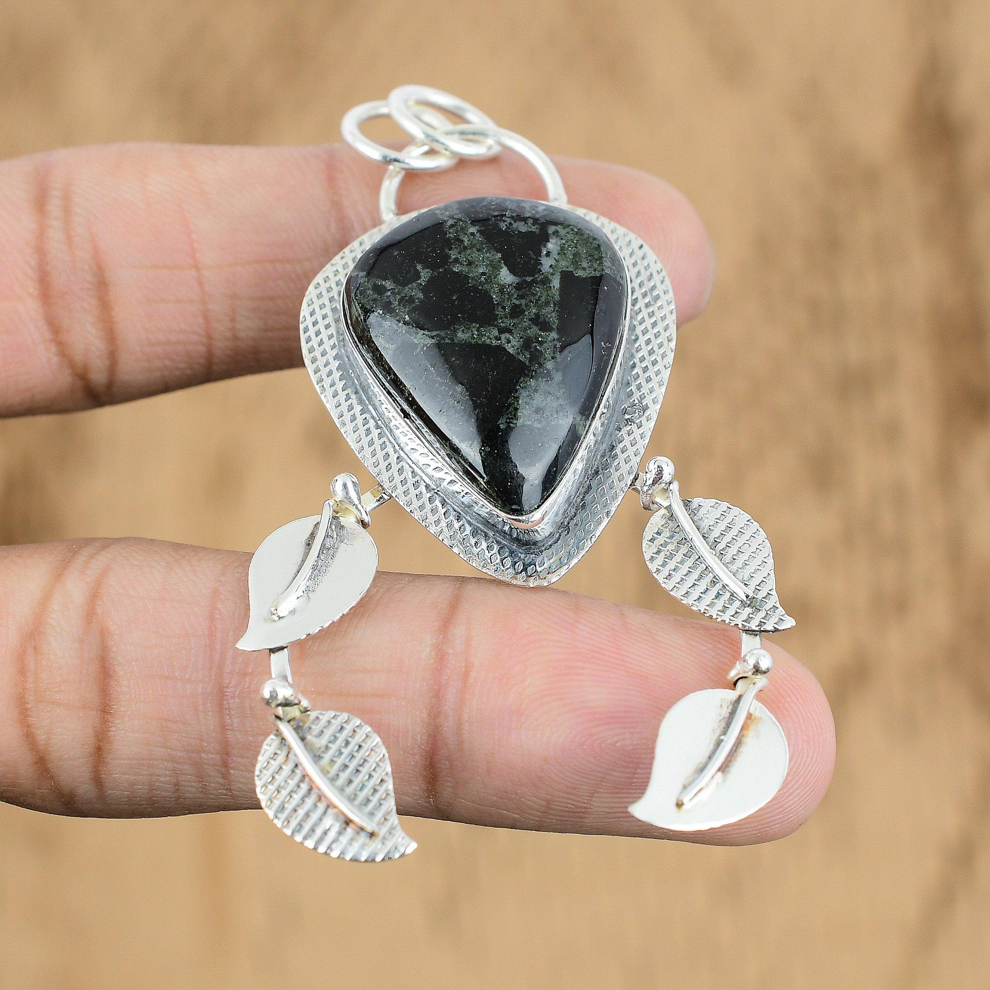Natural Star Galaxy Jasper 925 Sterling Silver Handcrafted Handmade Wife Pendant