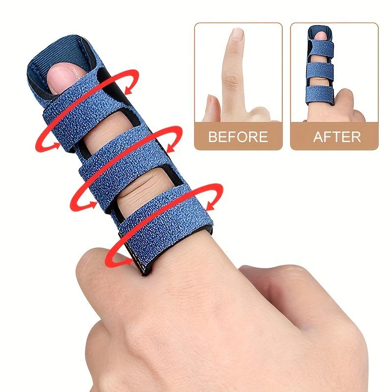 4pcs Upgraded Trigger Finger Splint,Trigger Finger Brace Support with 3 Adjustable Fixing Belt,Finger Straightener for Middle Ring Index Pinky Thumb