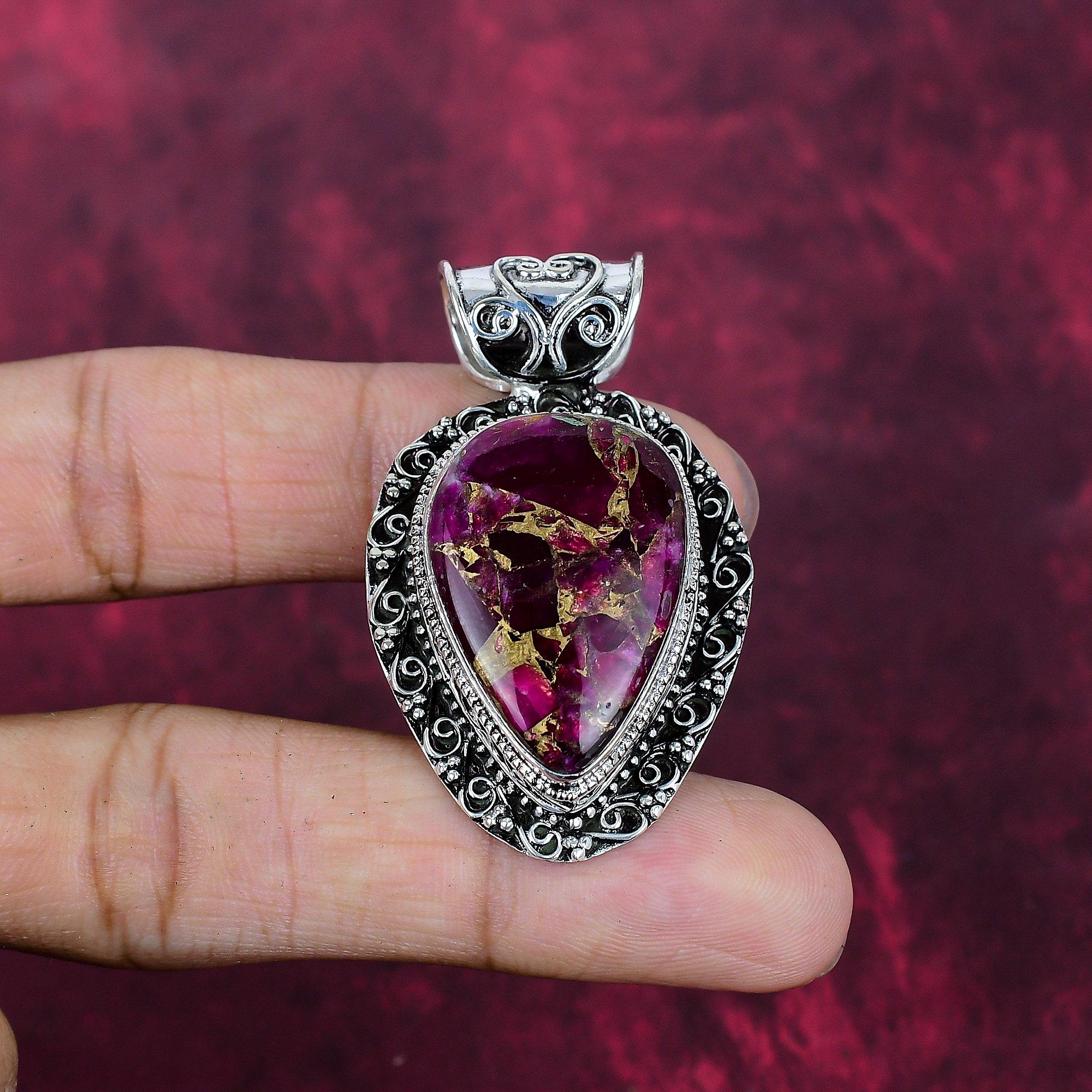 Copper Tourmaline Handmade Gemstone Pendant, 925 Solid Sterling Silver Beautiful Pendant Jewelry