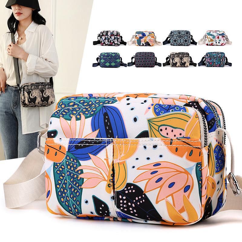 Women's Fashion Printed Small Square Bag Trendy Versatile Crossbody Outdoor Travel Shoulder Bag
