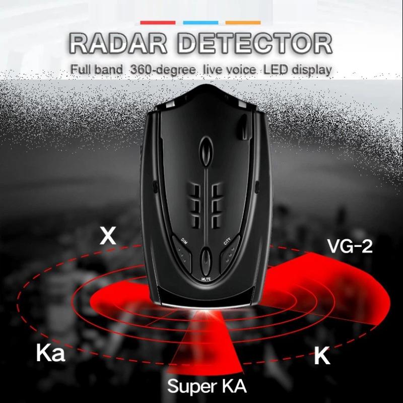 Vehicle Radar Detector with Speed Warning, Supports Mobile Cameras & 3-Language Voice (Chinese, English, Russian)