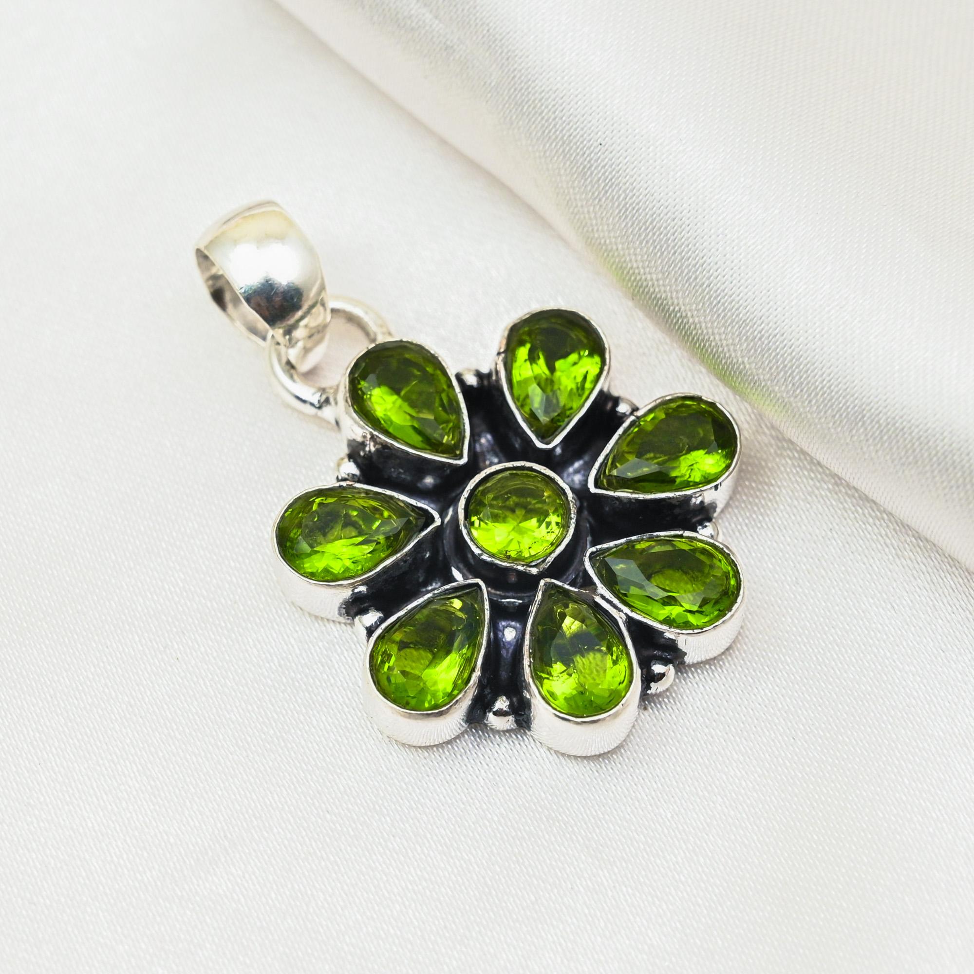 Peridot Pendant Gemstone Jewelry, 925 Solid Sterling Silver Pendant, Handmade Jewelry Birthstone Pendant, Gift For Him