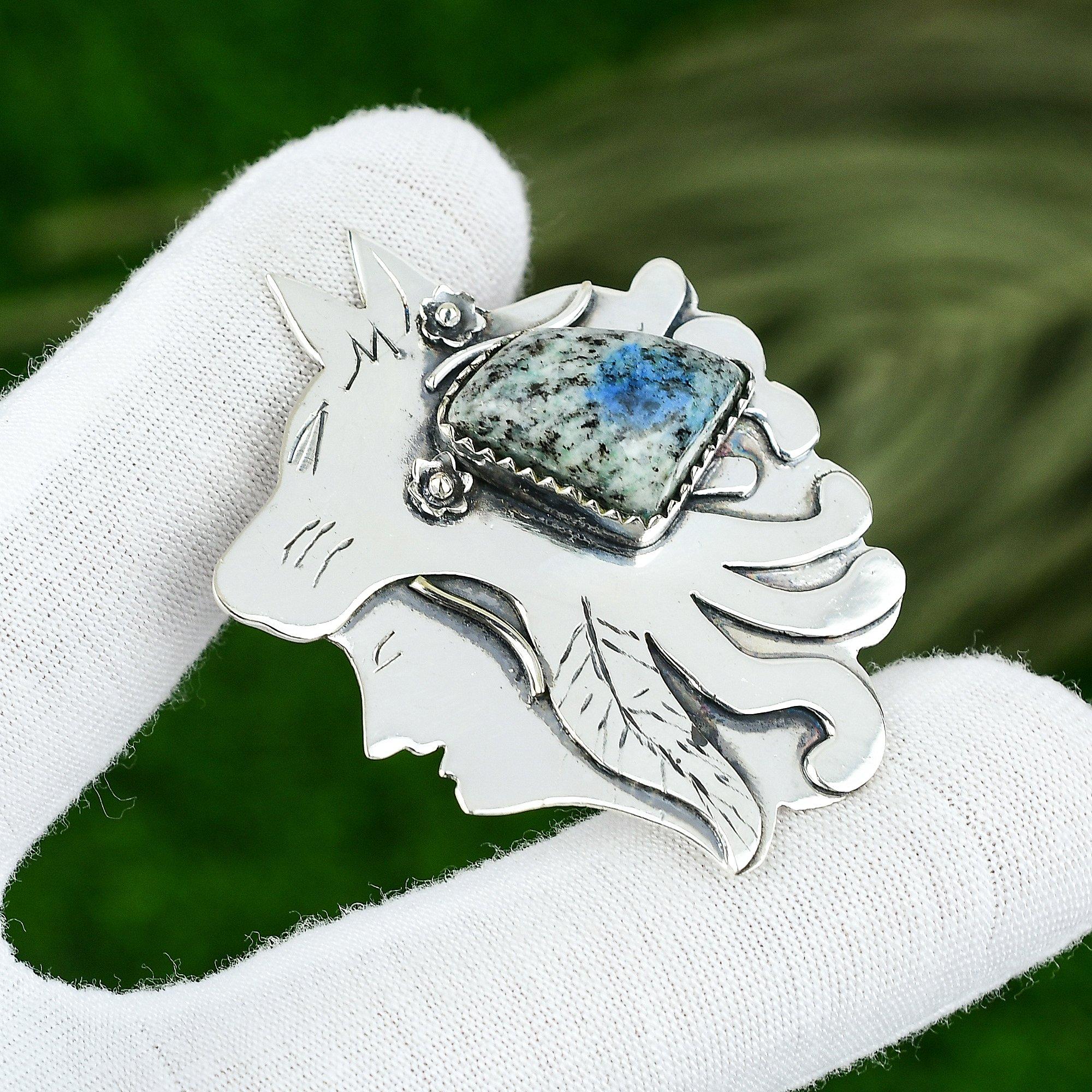 925 Silver Marquise Natural K2 Jasper Bezel Unique Engagement Pendant Jewelry