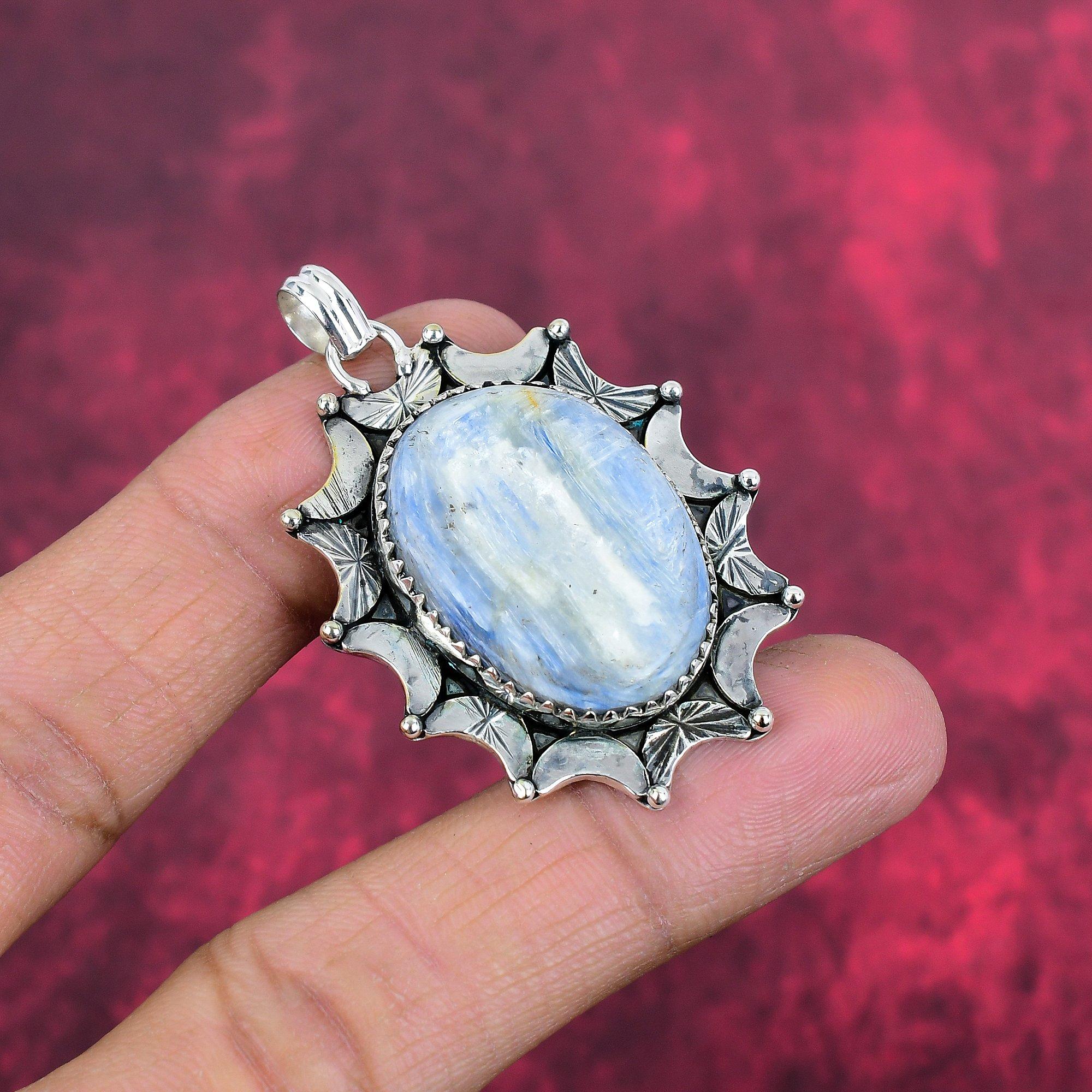 Kyanite 925 Solid Sterling Silver Pendant, Handmade Gemstone Pendant Jewelry, Gifts For Wife Brand New Pendant