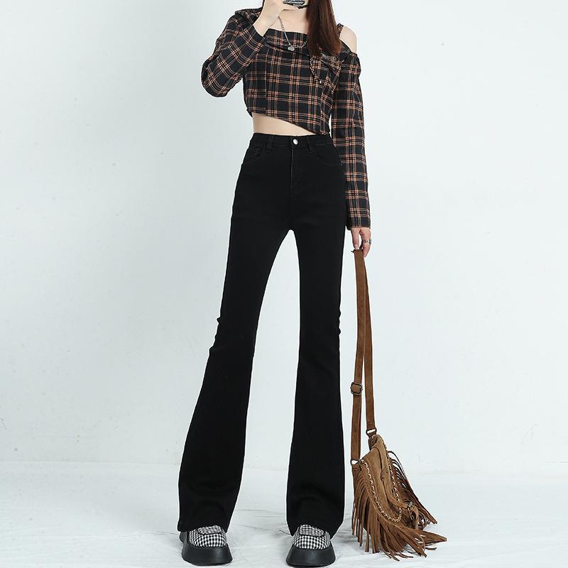 Micro Jeans Women Spring and Autumn High Waist Flare Pants Long Pants Denim Jeans