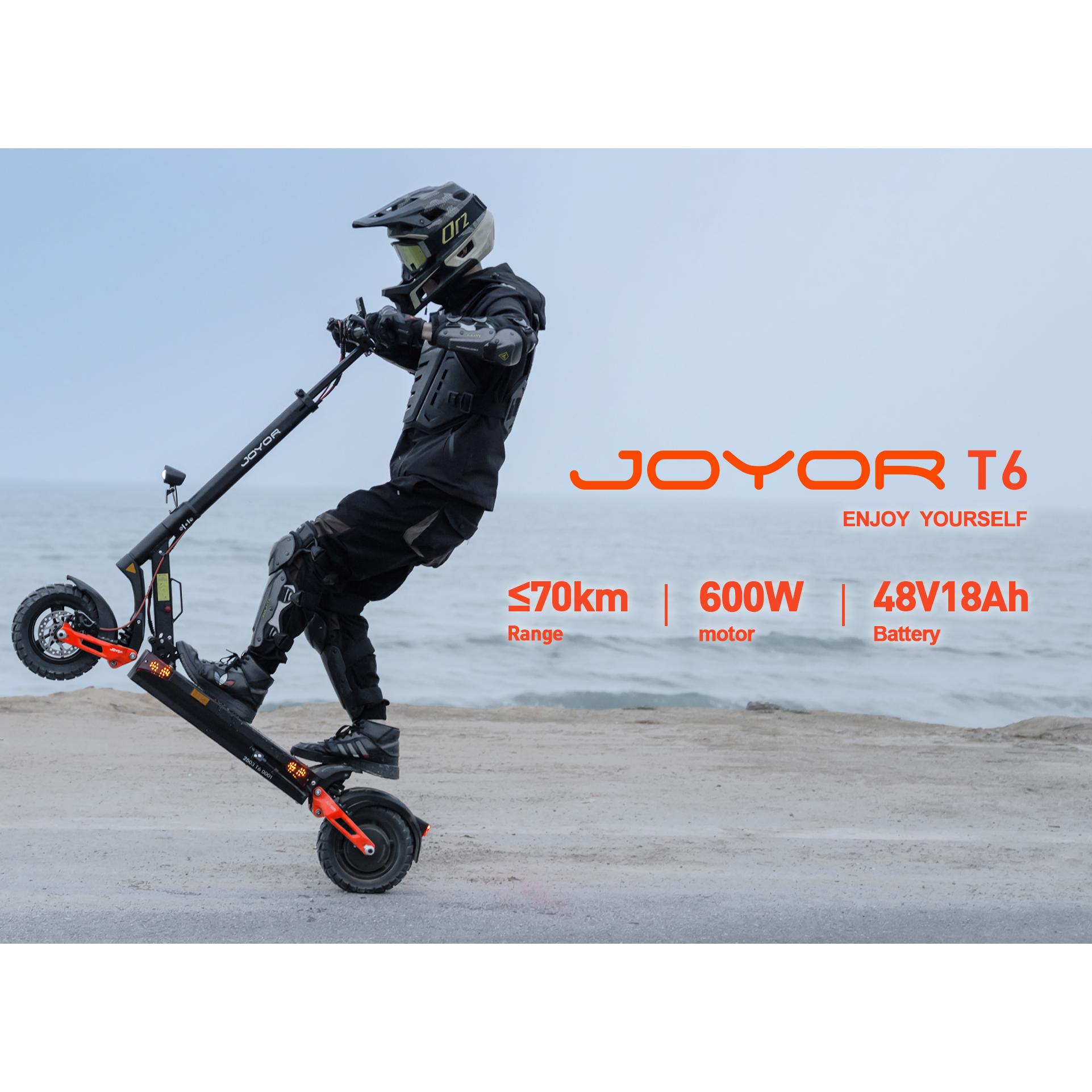 JOYOR T6 Dospělá Městská Skládací Elektrická Koloběžka 600W Motor 48V18Ah Baterie 10 Palcové Terénní Pneumatiky Horská EScooter
