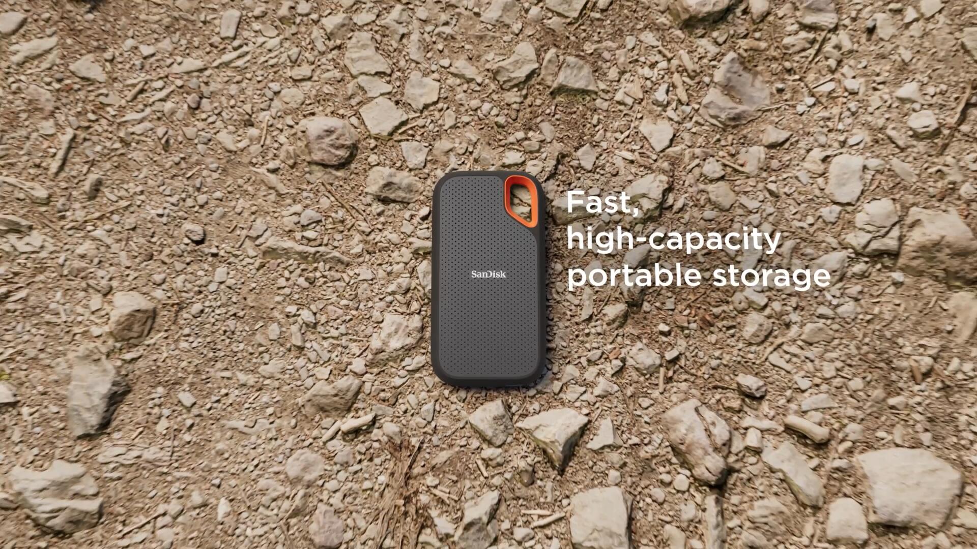 SanDisk Ekstrem Bærbar SSD Opptil 1050MB/s USB-C USB 3.2 Gen 2 IP65 Vann- og Støvbestandighet Ekstern Solid State Drive