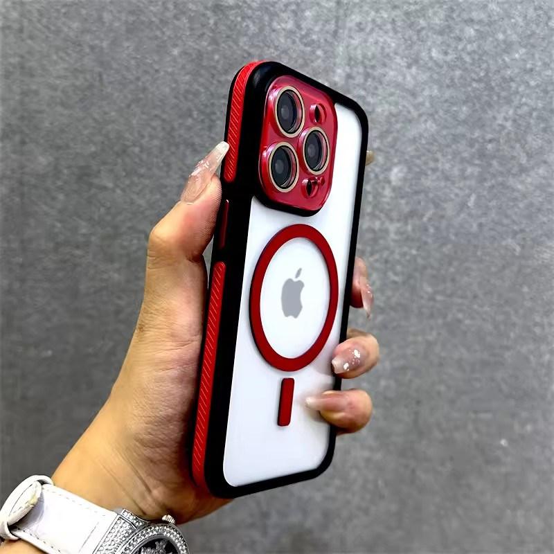 Luxury Transparent Hard Case For iPhone17 Air 16 15 14 13 12 11 Pro Max Plus Magsafe Wireless Charge Camera Lens Cover